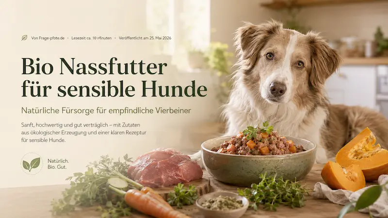 Sanft, hochwertig und gut verträglich: Bio Nassfutter für sensible Hunde mit natürlichen Zutaten aus ökologischer Erzeugung.