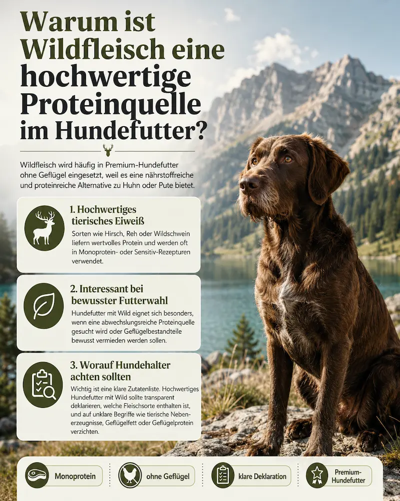 Warum ist Wildfleisch eine hochwertige Proteinquelle im Hundefutter?