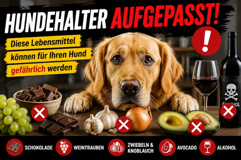 Hundehalter aufgepasst: Diese Lebensmittel sind gefährlich